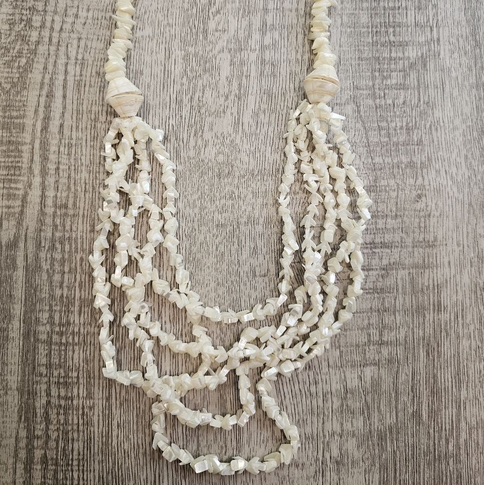 Elegant Cream Beaded Necklace ...shells!!